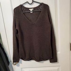 H& M charcoal colored knit v neck sweater